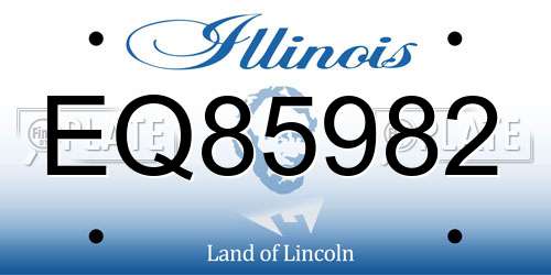 EQ85982 Illinois License Plate