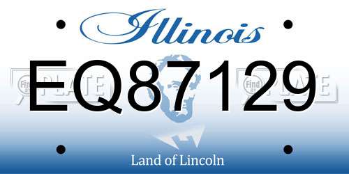 EQ87129 Illinois License Plate