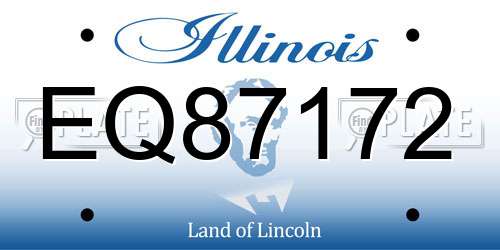 EQ87172 Illinois License Plate