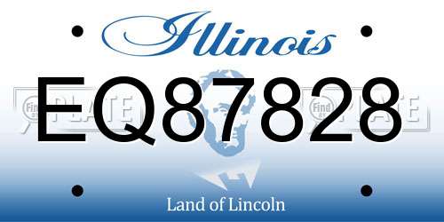 EQ87828 Illinois License Plate
