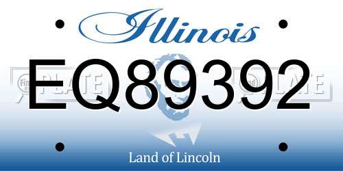 EQ89392 Illinois License Plate