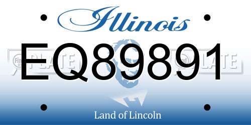 EQ89891 Illinois License Plate