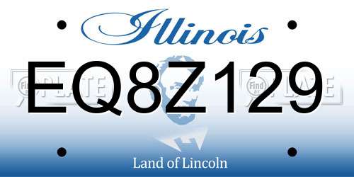 EQ8Z129 Illinois License Plate