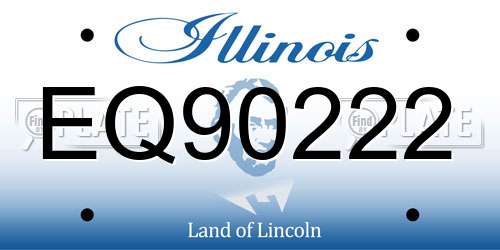 EQ90222 Illinois License Plate