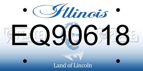 EQ90618 Illinois License Plate