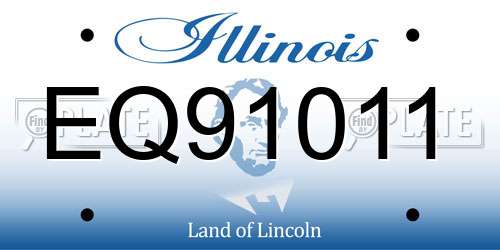 EQ91011 Illinois License Plate