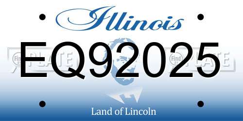 EQ92025 Illinois License Plate