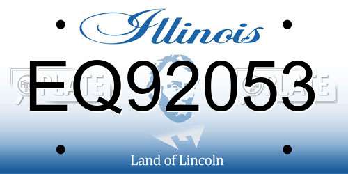 EQ92053 Illinois License Plate
