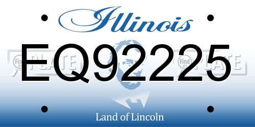 EQ92225 Illinois License Plate