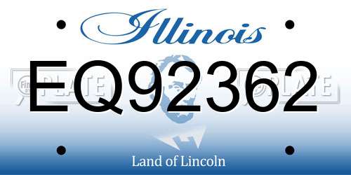 EQ92362 Illinois License Plate