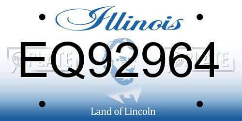 EQ92964 Illinois License Plate