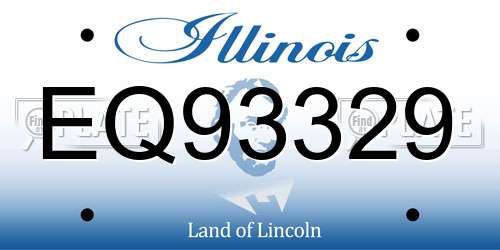 EQ93329 Illinois License Plate