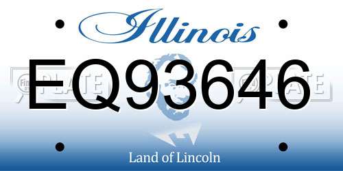 EQ93646 Illinois License Plate