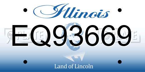 EQ93669 Illinois License Plate