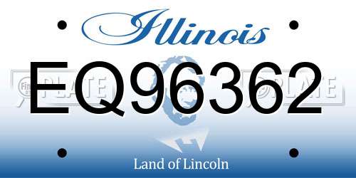 EQ96362 Illinois License Plate