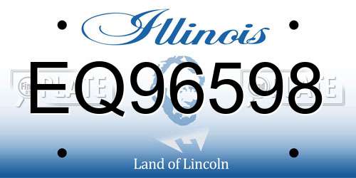 EQ96598 Illinois License Plate