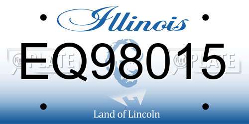EQ98015 Illinois License Plate