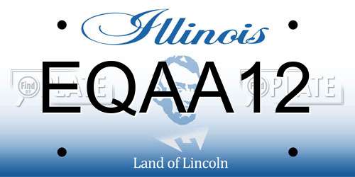 EQAA12 Illinois License Plate
