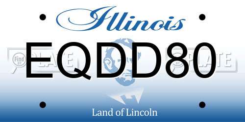 EQDD80 Illinois License Plate