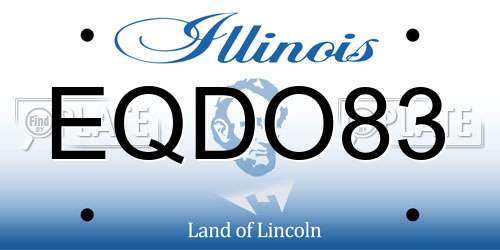 EQDO83 Illinois License Plate