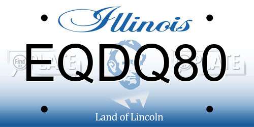 EQDQ80 Illinois License Plate
