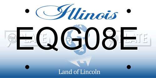 EQG08E Illinois License Plate
