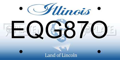 EQG87O Illinois License Plate