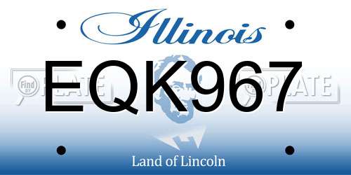 EQK967 Illinois License Plate