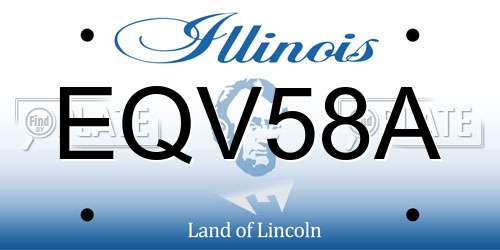 EQV58A Illinois License Plate