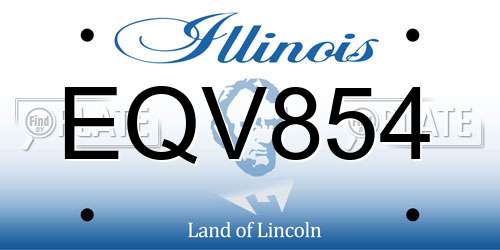 EQV854 Illinois License Plate