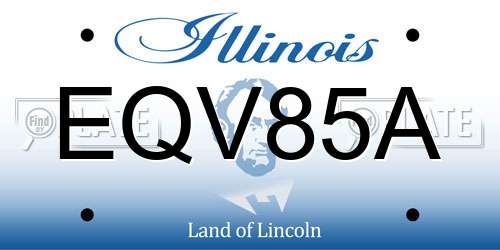EQV85A Illinois License Plate