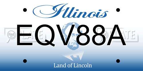 EQV88A Illinois License Plate