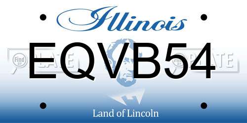 EQVB54 Illinois License Plate
