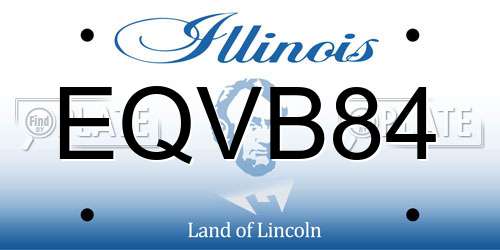 EQVB84 Illinois License Plate