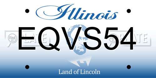EQVS54 Illinois License Plate