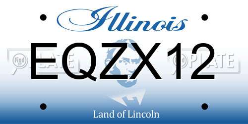 EQZX12 Illinois License Plate