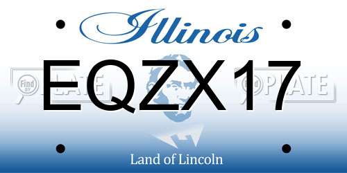 EQZX17 Illinois License Plate