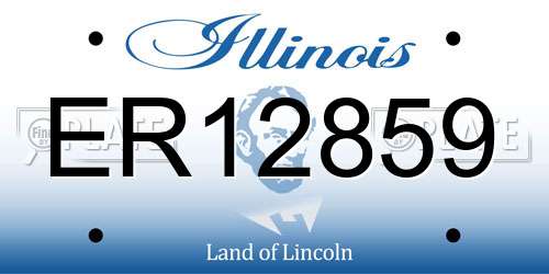 ER12859 Illinois License Plate