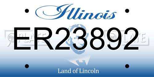 ER23892 Illinois License Plate