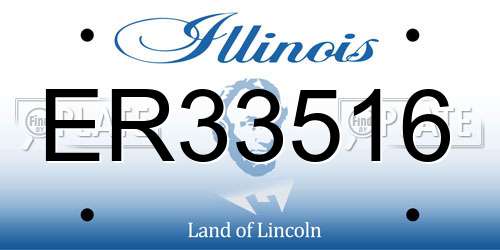 ER33516 Illinois License Plate