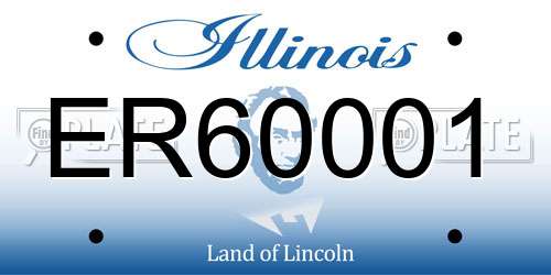 ER60001 Illinois License Plate