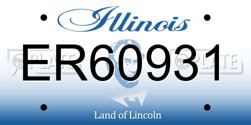 ER60931 Illinois License Plate