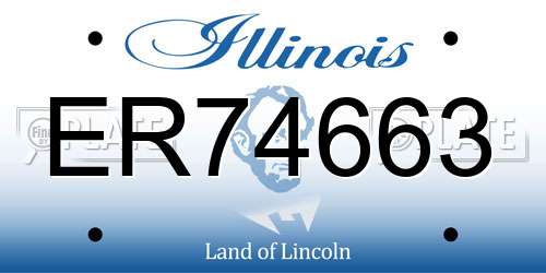 ER74663 Illinois License Plate