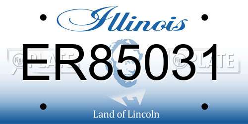 ER85031 Illinois License Plate