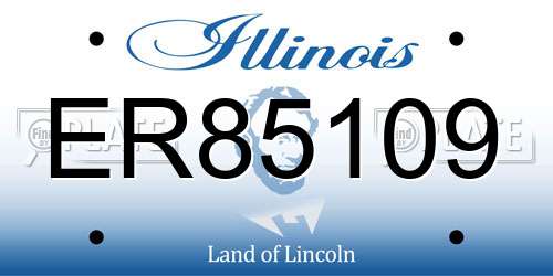 ER85109 Illinois License Plate