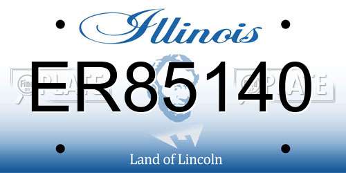 ER85140 Illinois License Plate