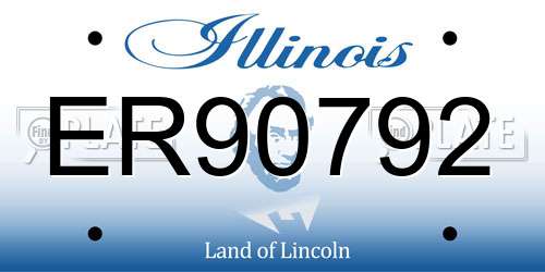 ER90792 Illinois License Plate