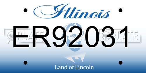 ER92031 Illinois License Plate