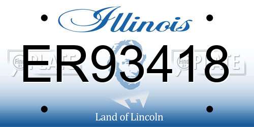 ER93418 Illinois License Plate