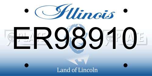 ER98910 Illinois License Plate